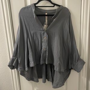 Free People Grey Peasant Top - Never Worn